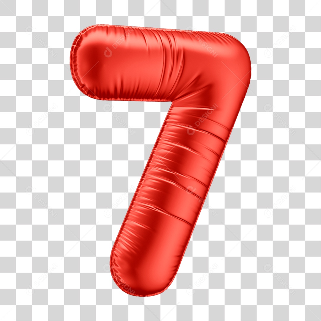 3D Element Number 7 Transparent PNG