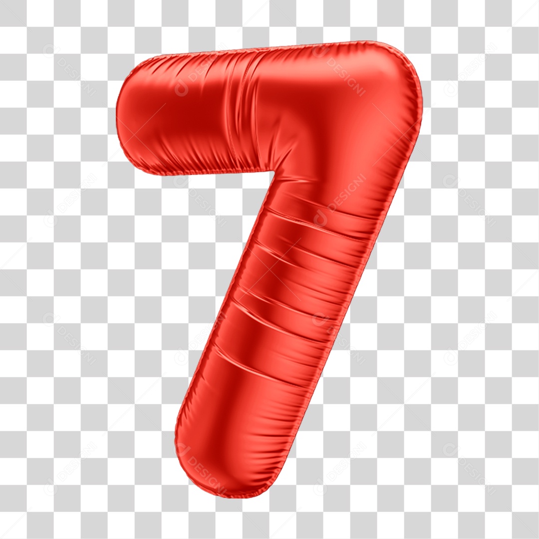 Elemento 3D Número 7 PNG Transparente