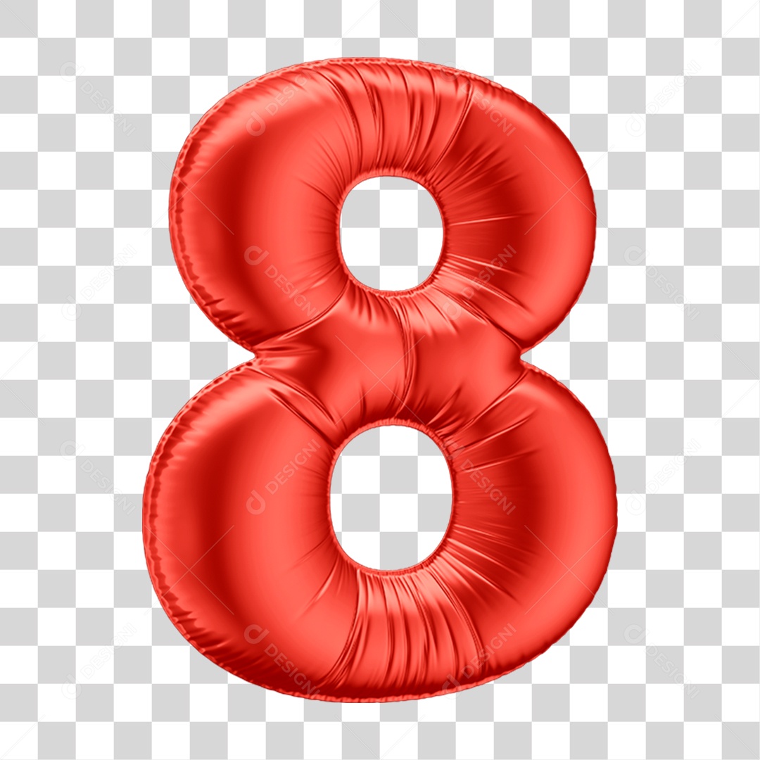 3D Number 8 PNG Transparent Element