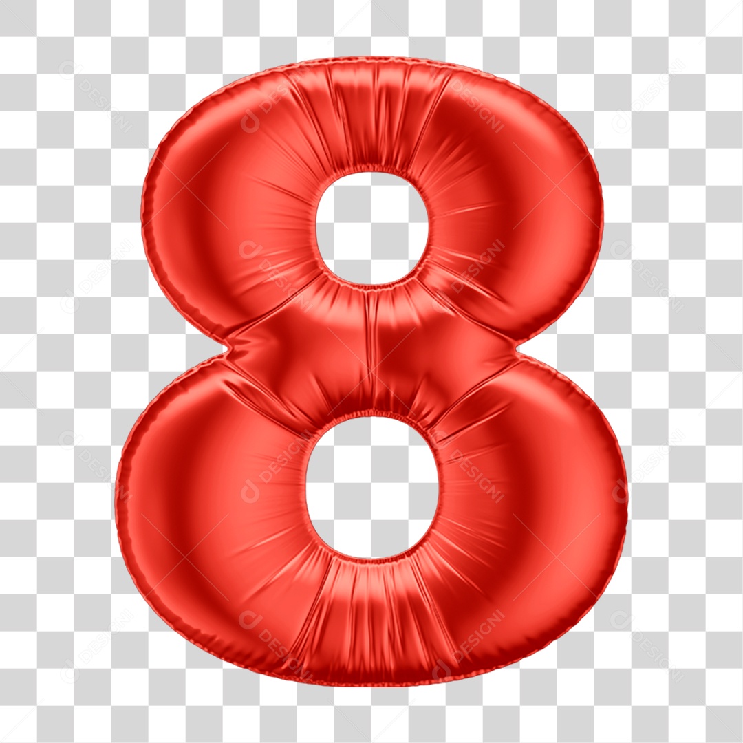 Elemento 3D Número 8 PNG Transparente