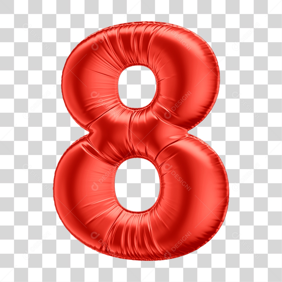 Elemento 3D Número 8 PNG Transparente