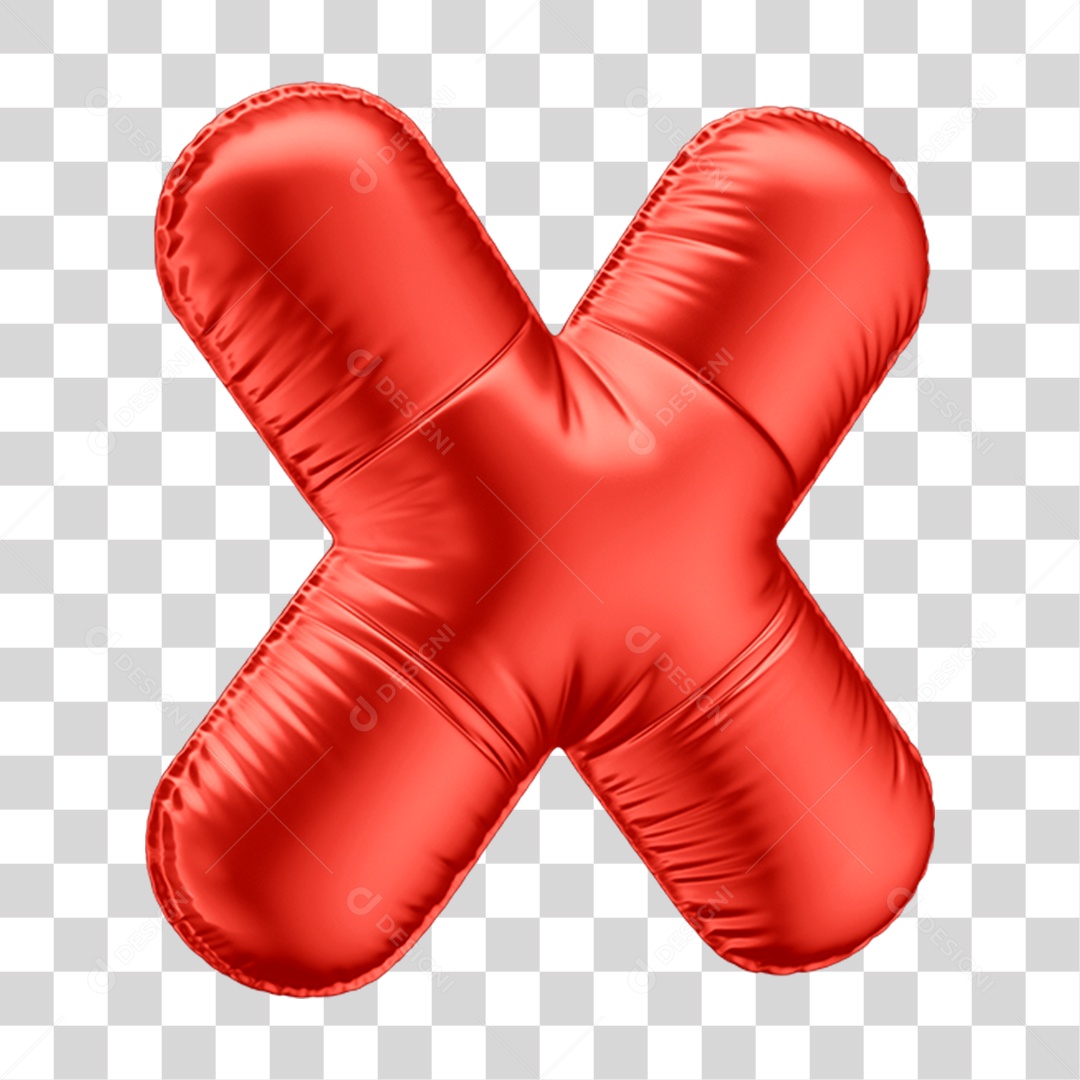 Letras Alfabeto em Balão de Ar Vermelho PNG Transparente