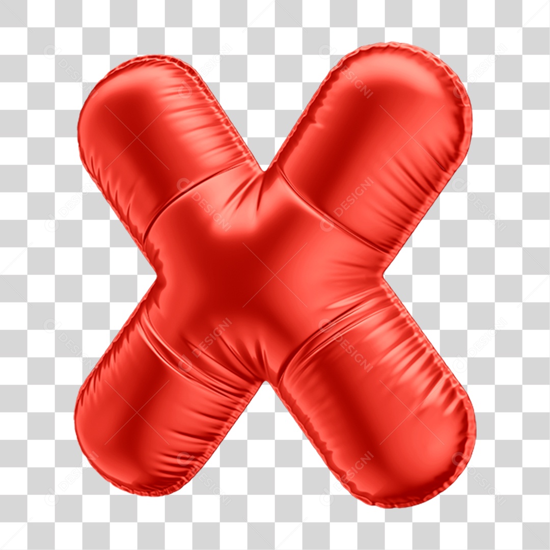 Letras Alfabeto em Balão de Ar Vermelho PNG Transparente