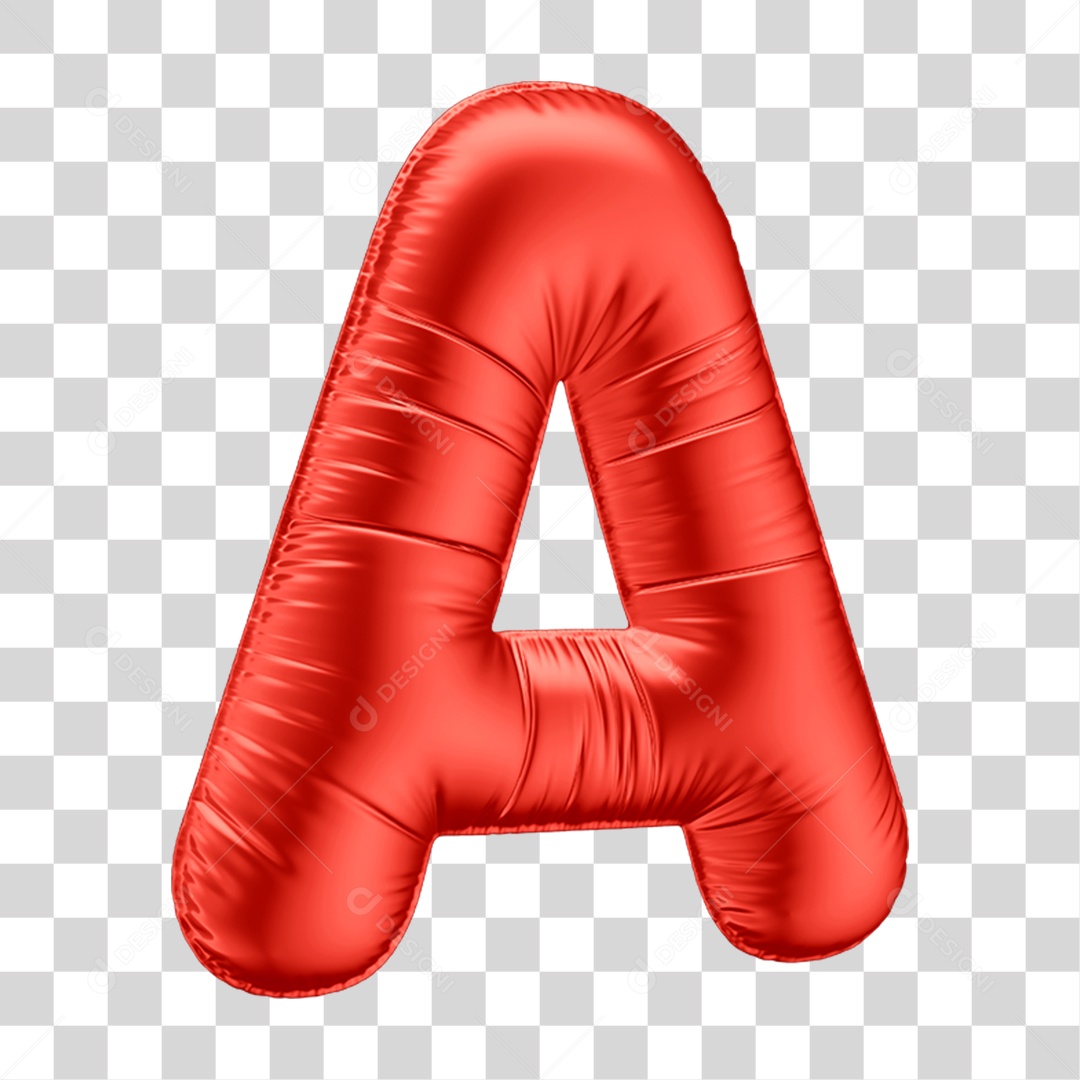 Letras Alfabeto em Balão de Ar Vermelho PNG Transparente