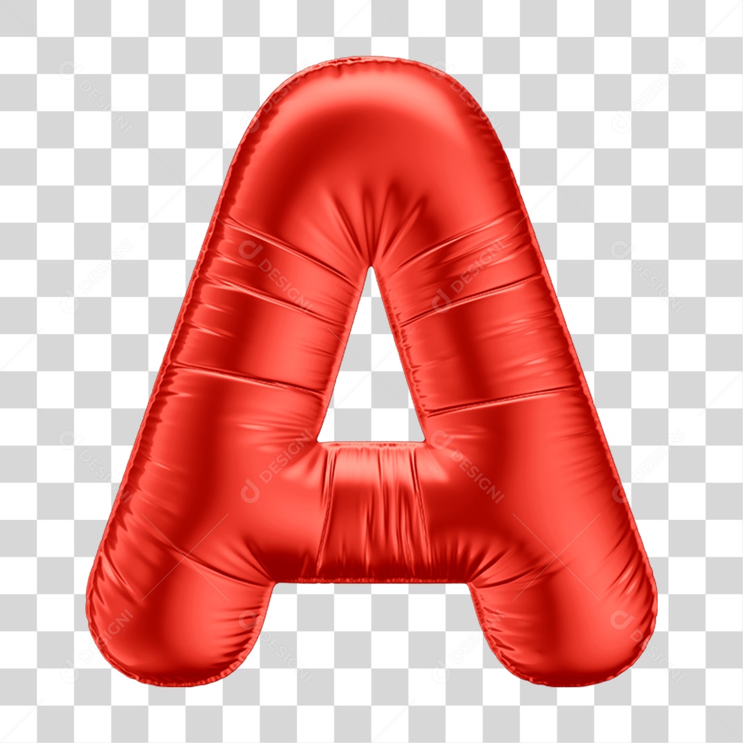 Letras Alfabeto em Balão de Ar Vermelho PNG Transparente