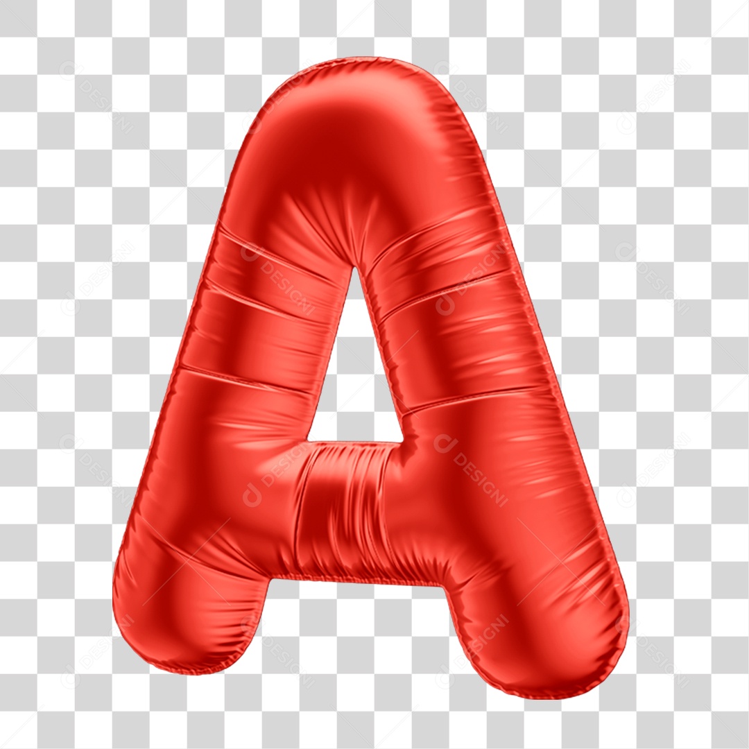 Letras Alfabeto em Balão de Ar Vermelho PNG Transparente