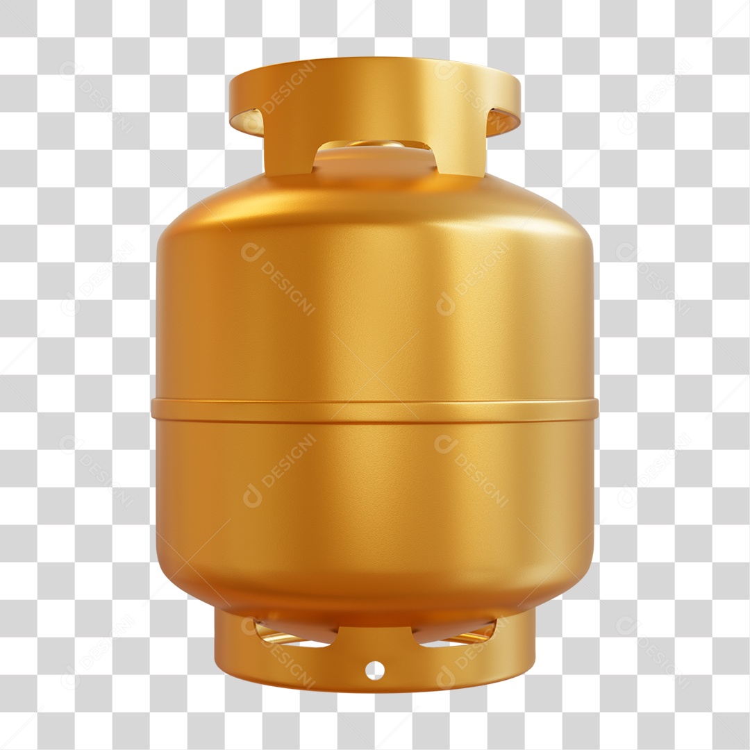Botijão Dourado de Gás PNG Transparente