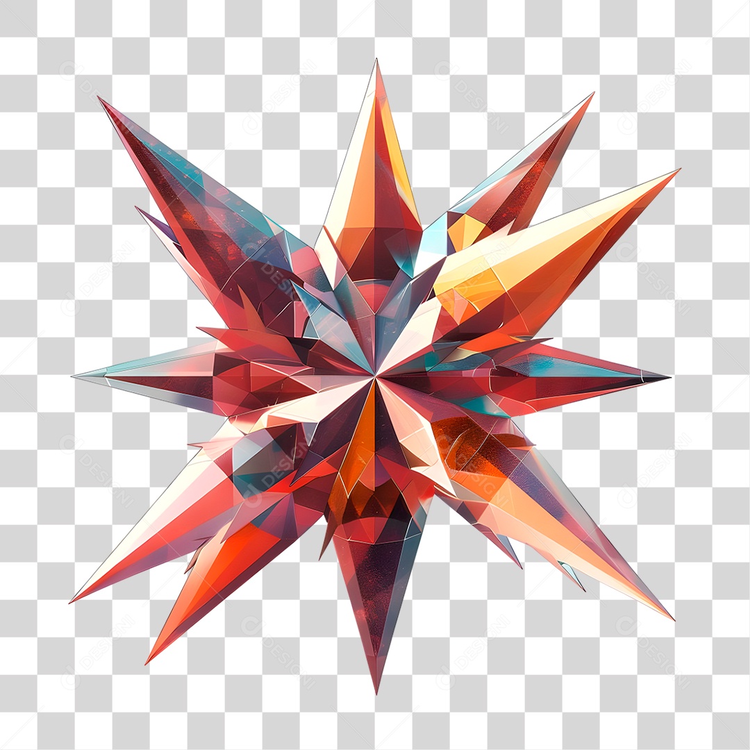 Estrela Geométrica PNG Transparente