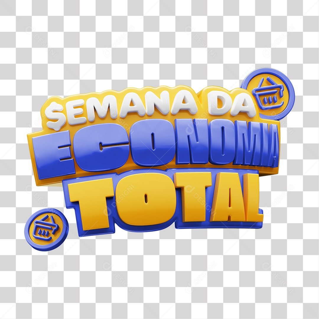 Selo 3D Semana da Economia Total PNG Transparente
