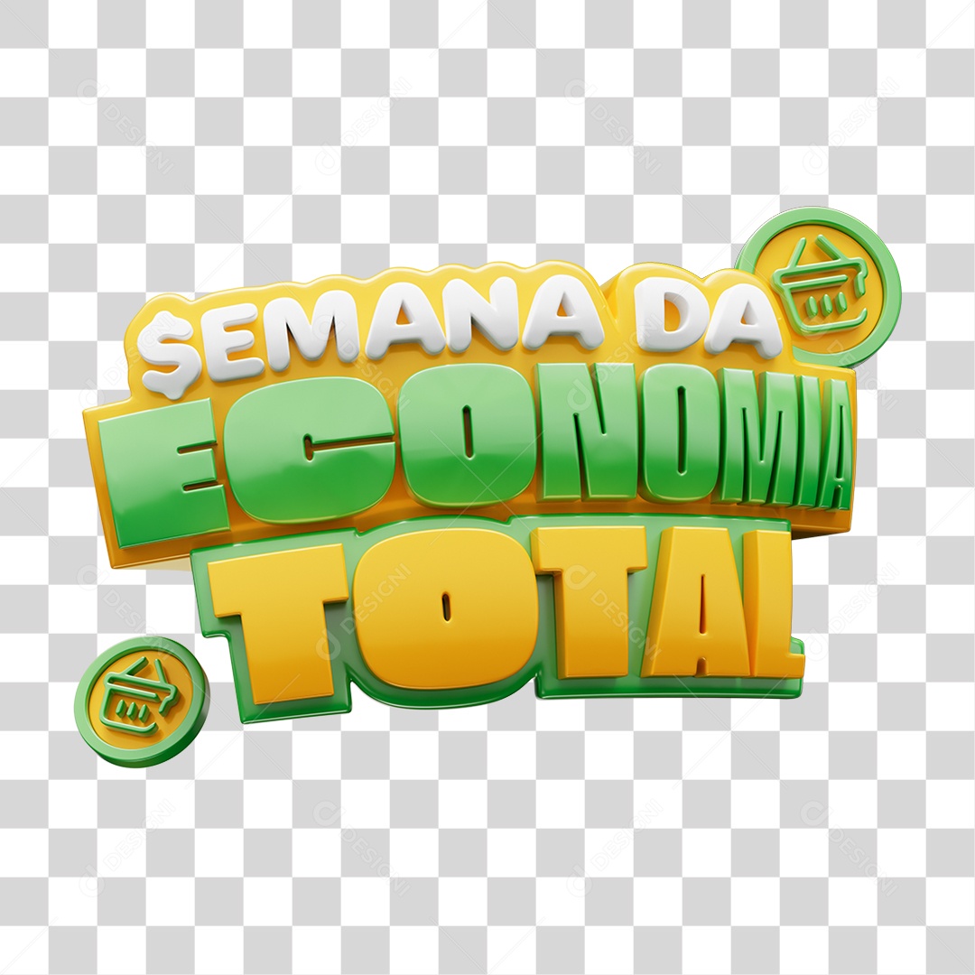 Selo 3D Semana da Economia Total PNG Transparente