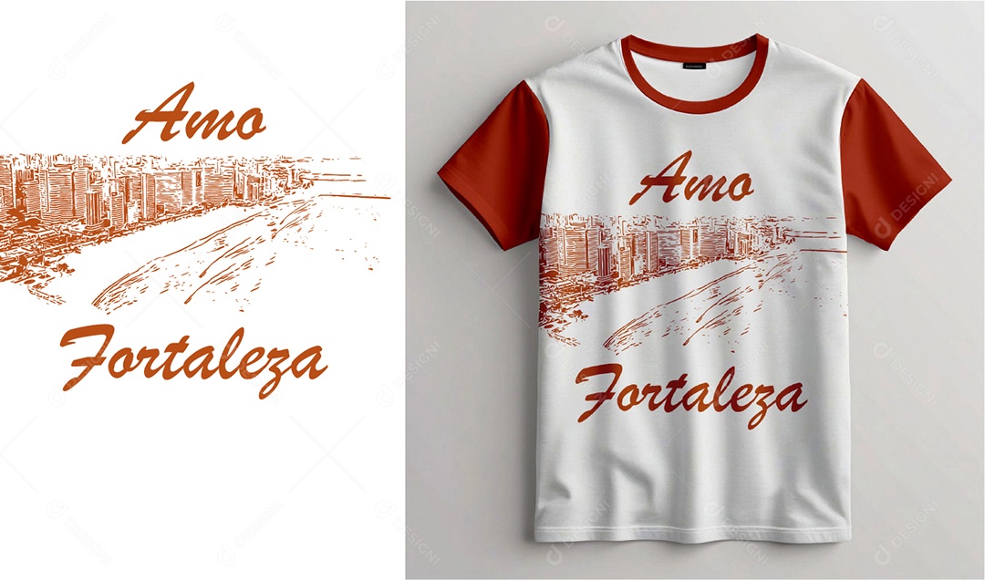 Amo Fortaleza Estampa de Camiseta