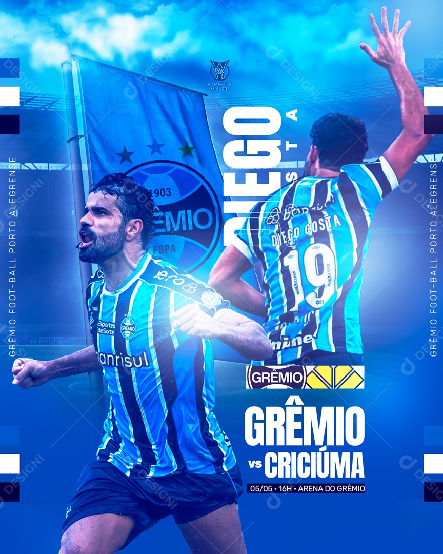 Futebol Gremio X Criciúma Social Media PSD Editável