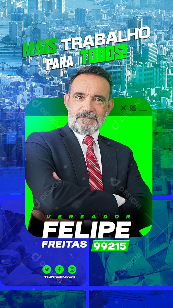 Story Política Mais Trabalho para todos Social Media PSD Editável