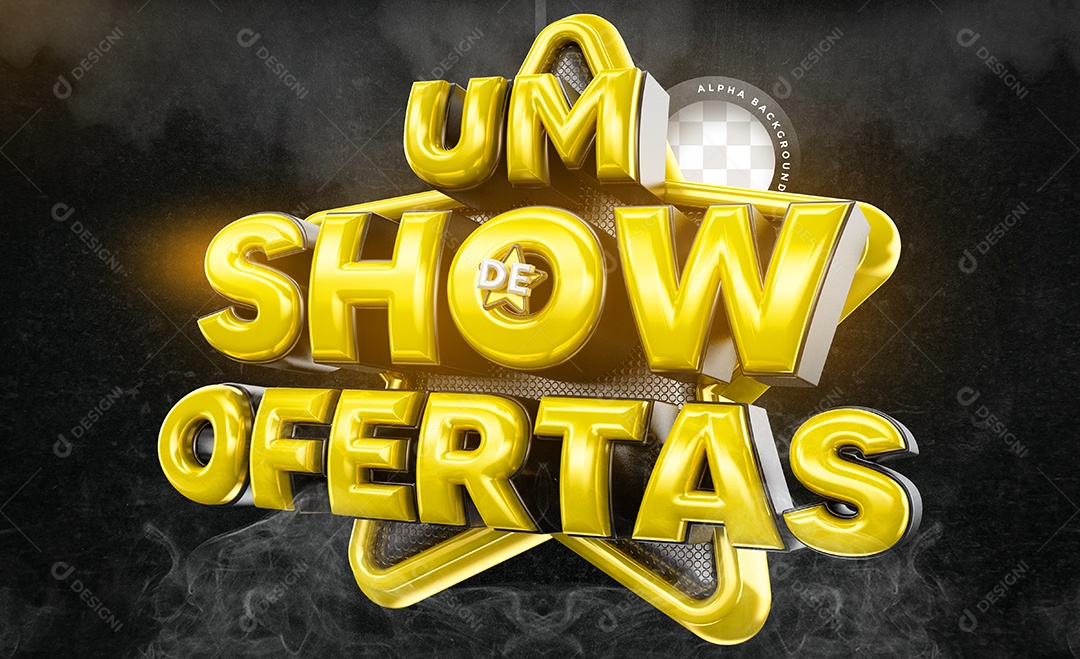 Um Show de Ofertas Selo 3D para Composição PSD