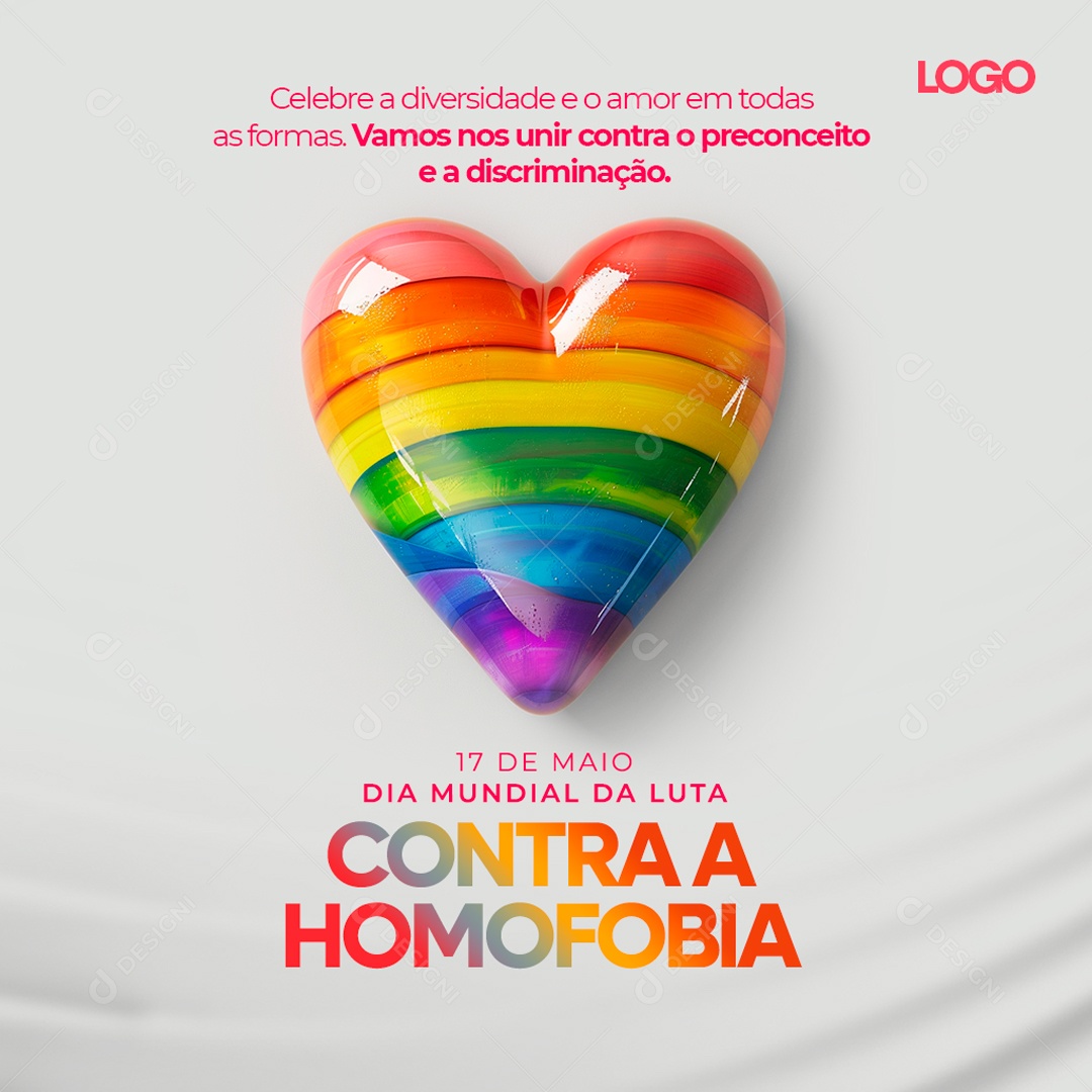 Dia Mundial Contra a Homofobia 17 d Maio Social Media PSD  Editável