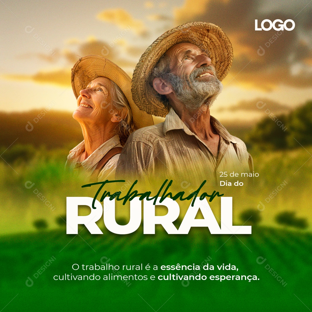 Dia do Trabalhador Rural 25 de Maio Social Media PSD Editável