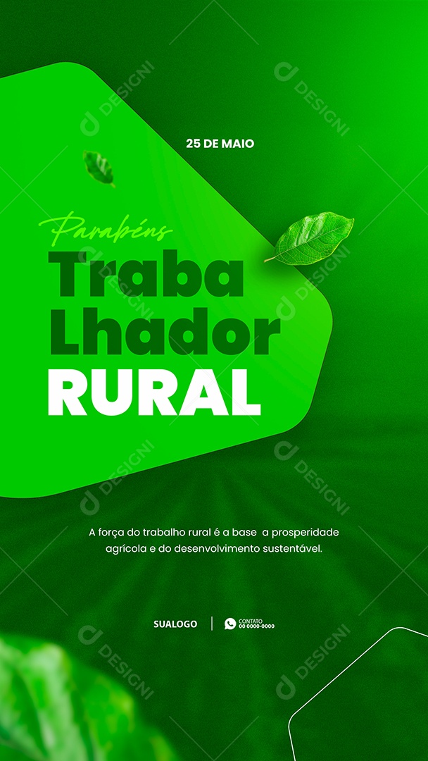 Story Dia do Trabalhador Rural 25 de Maio Parabéns Social Media PSD Editável