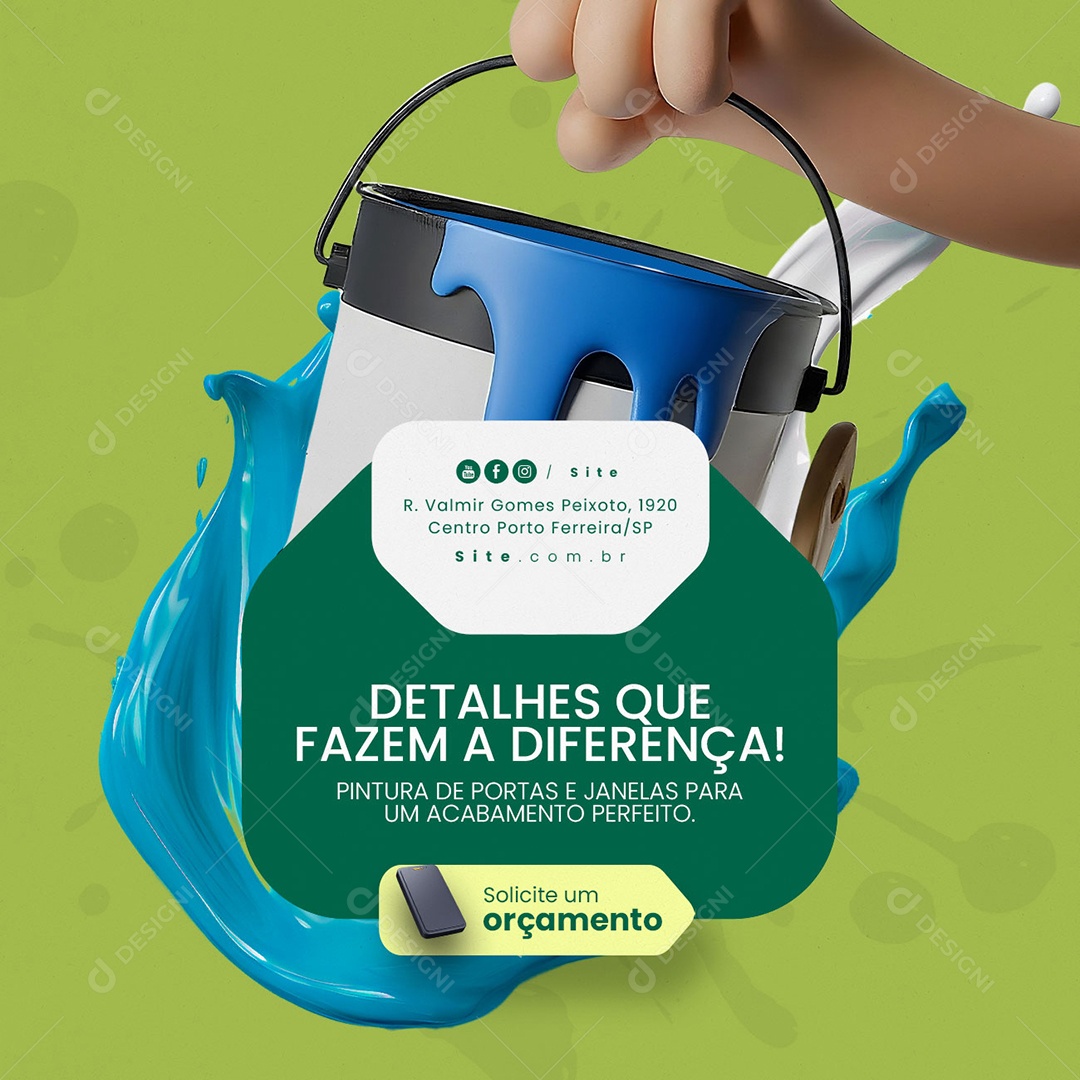 Pintor Detalhes Que Fazem a Diferença Social Media PSD Editável