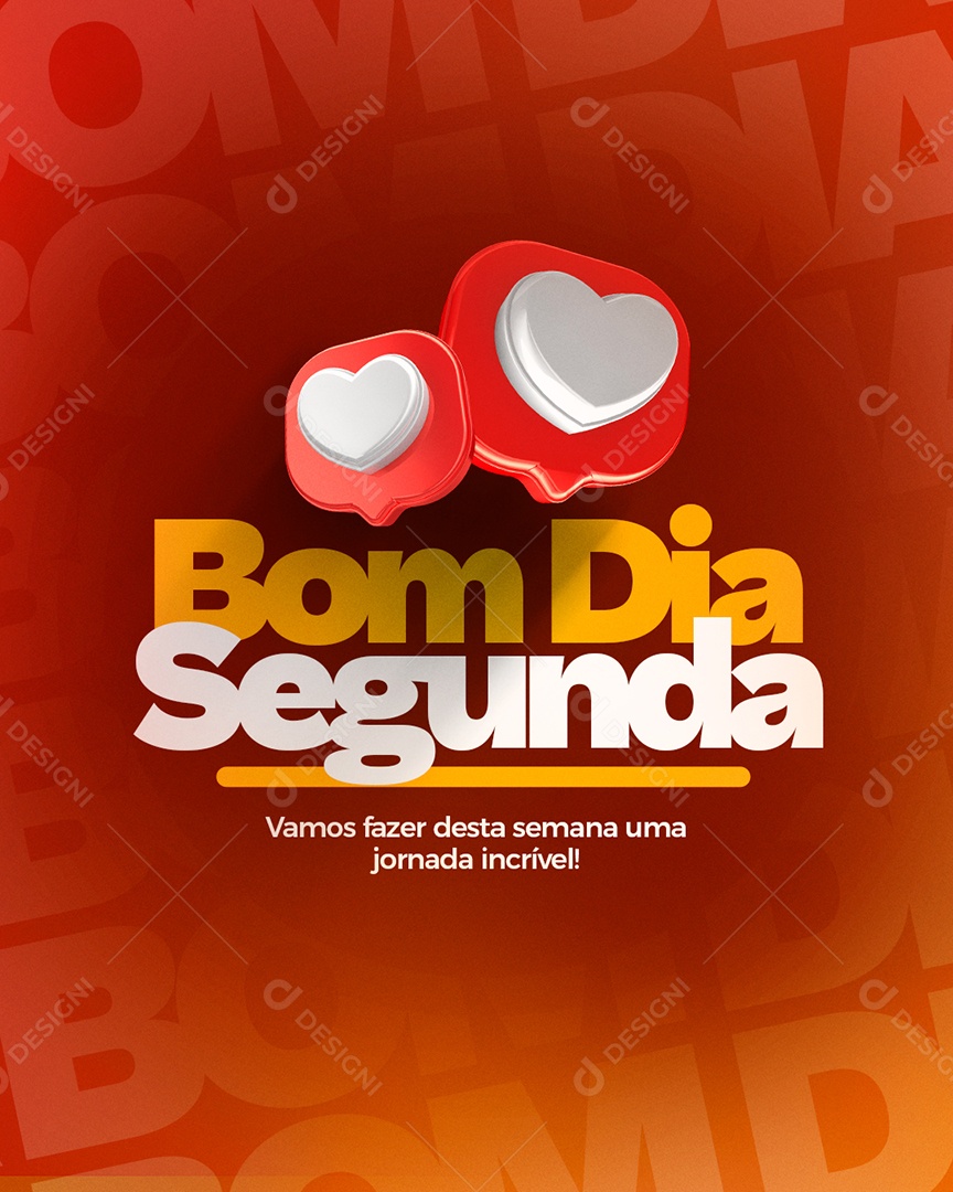 Social Media Bom dia Segunda Frase Motivacional PSD Editável