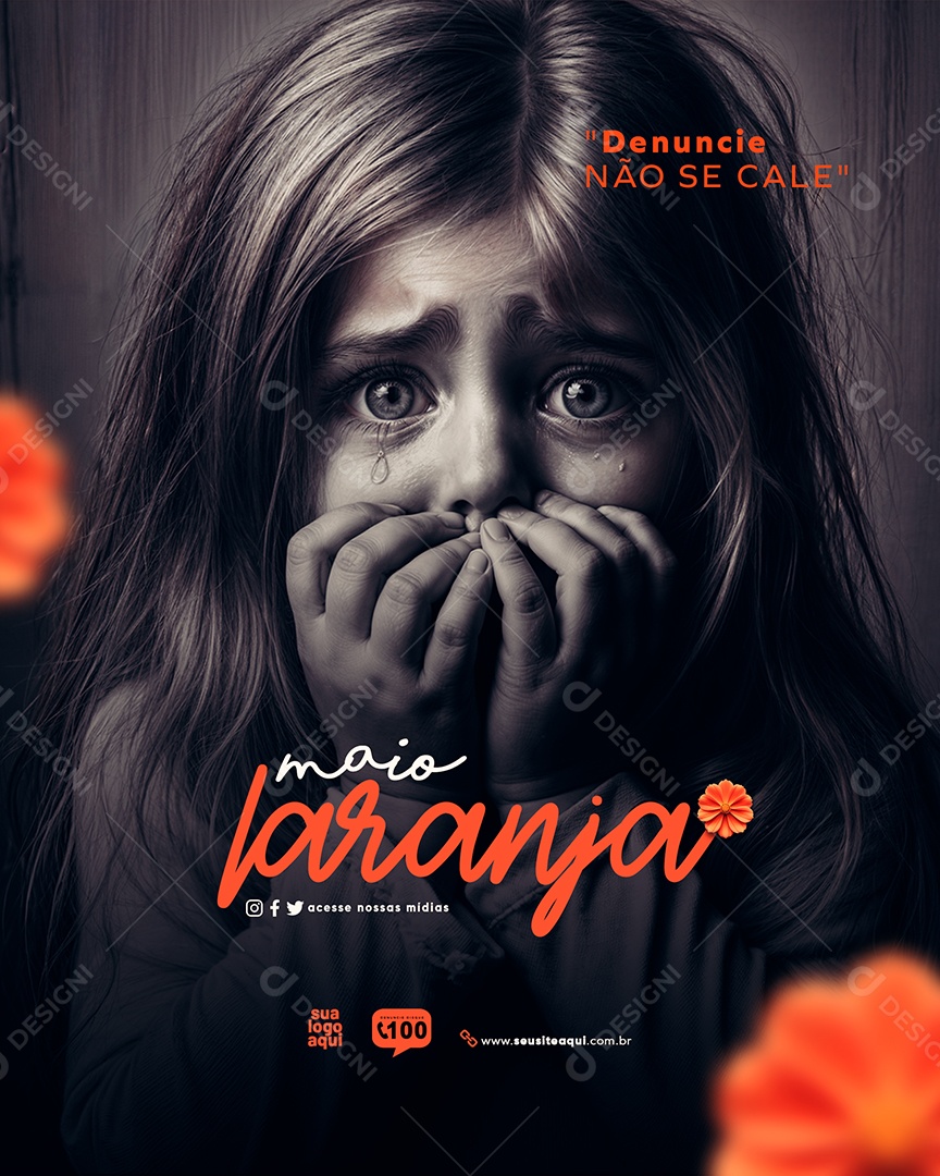 Maio Laranja Campanha Social Media PSD Editável