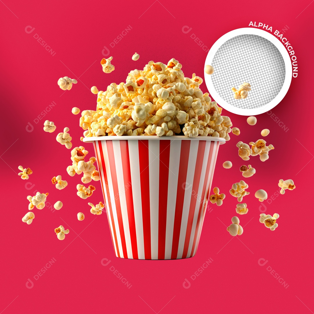 Pipoca em um Balde Vermelho