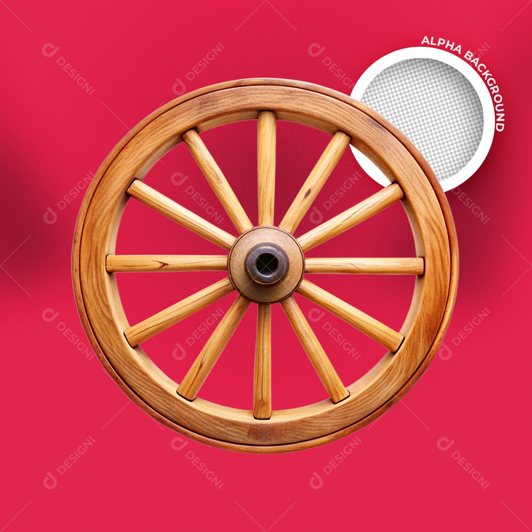 Roda de Madeira para Composição de Arte Festa Junina