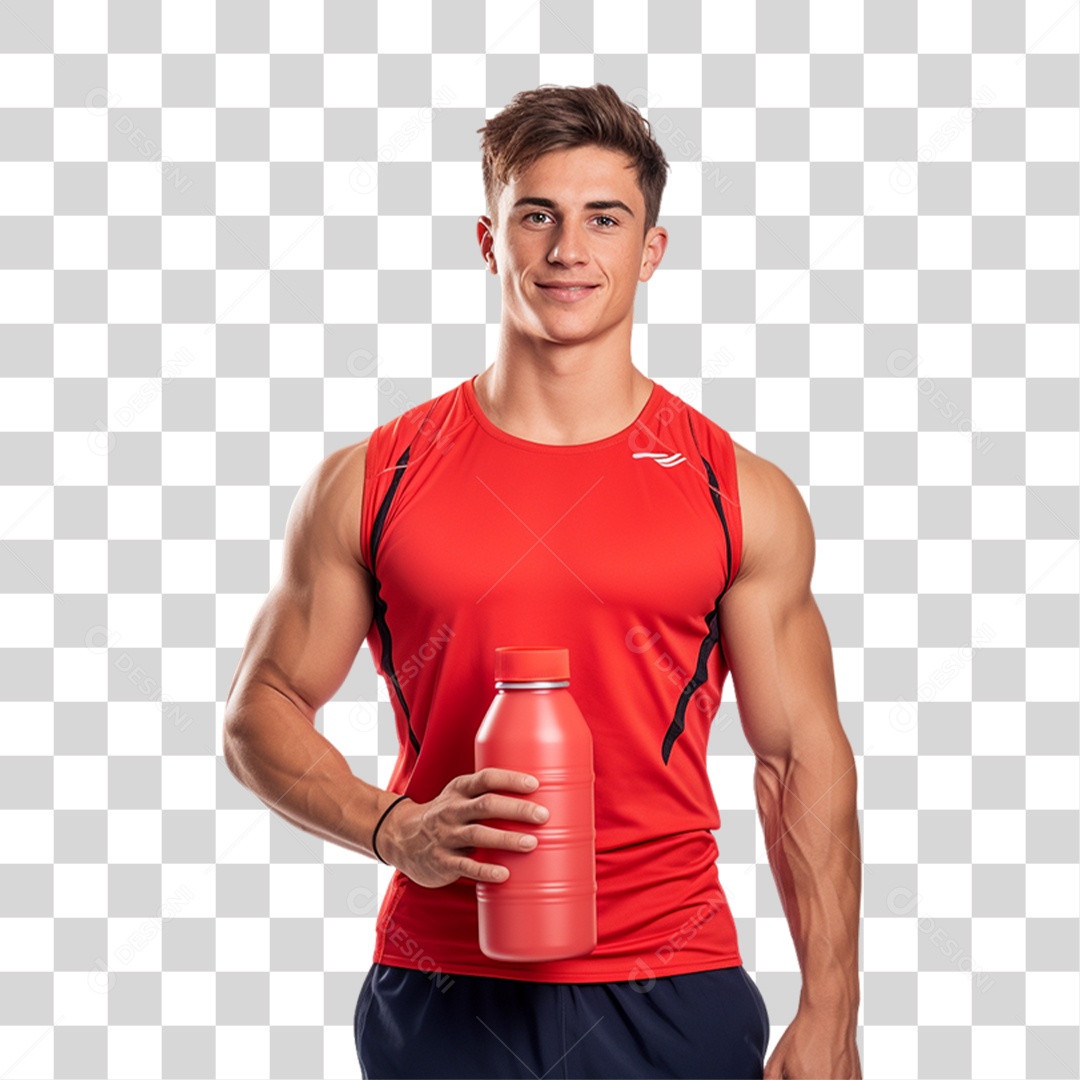 Homem com Roupa de Treino de Academias PNG Transparente