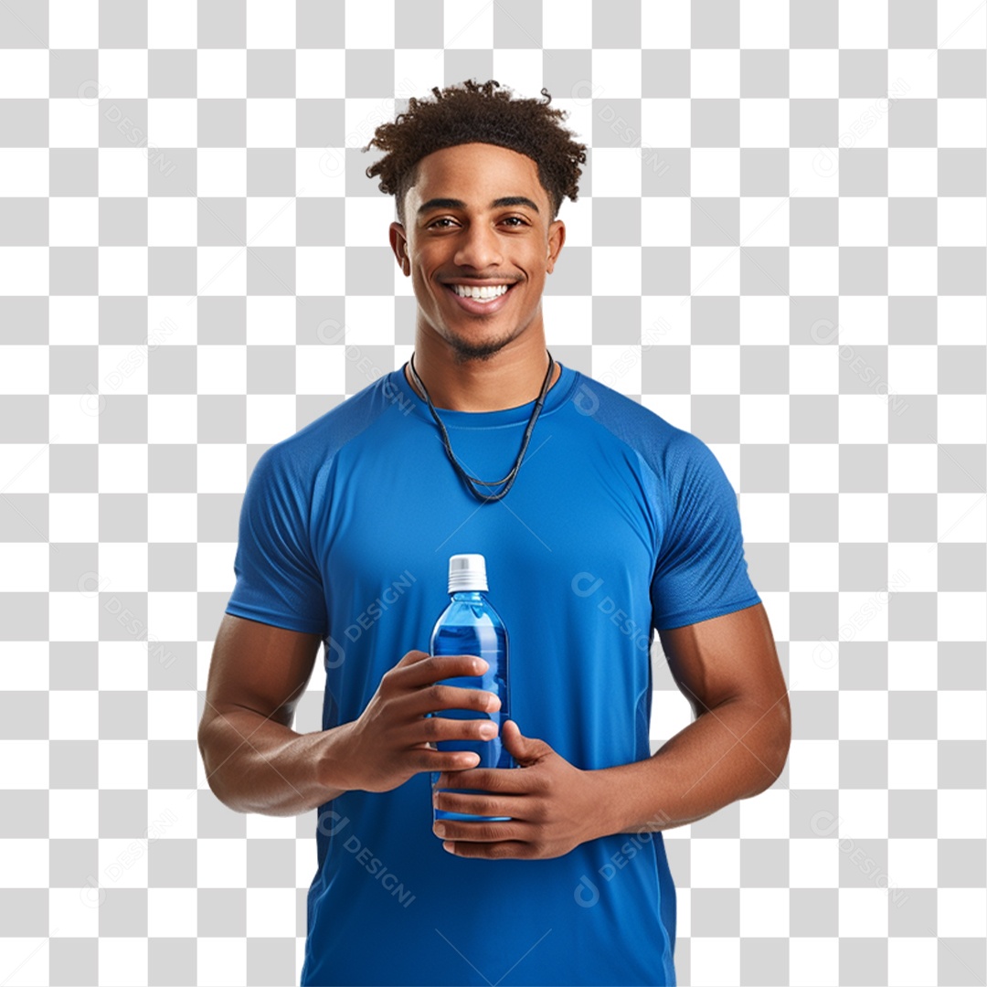 Homem com Roupa de Treino de Academias PNG Transparente