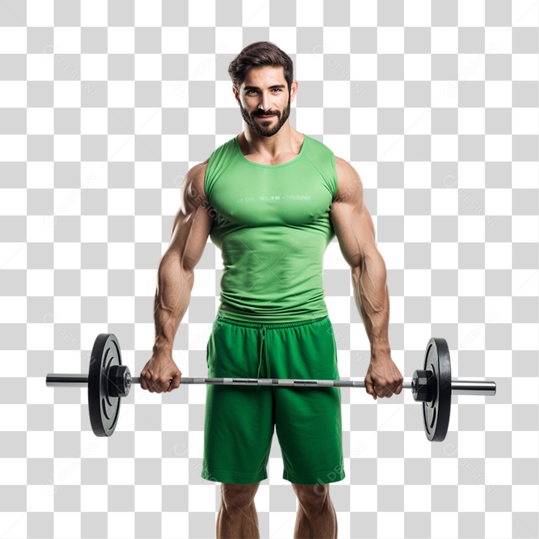 Homem com Roupa de Treino de Academias PNG Transparente