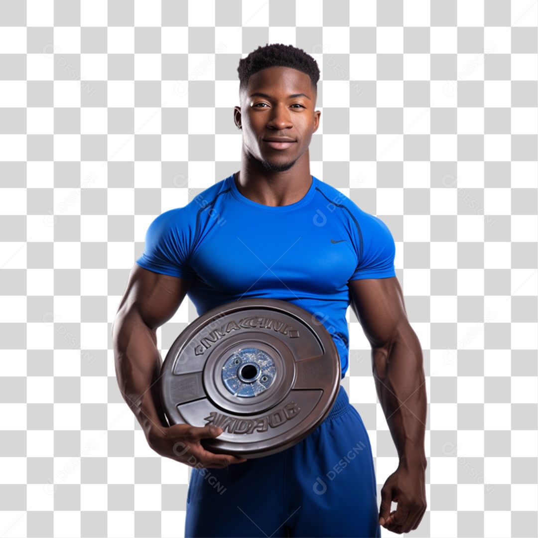 Homem com Roupa de Treino de Academias PNG Transparente