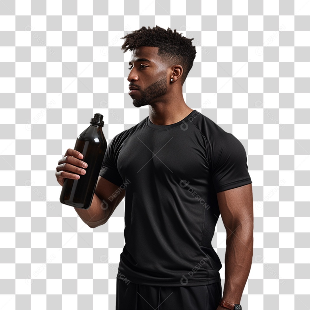 Homem com Roupa de Treino de Academias PNG Transparente