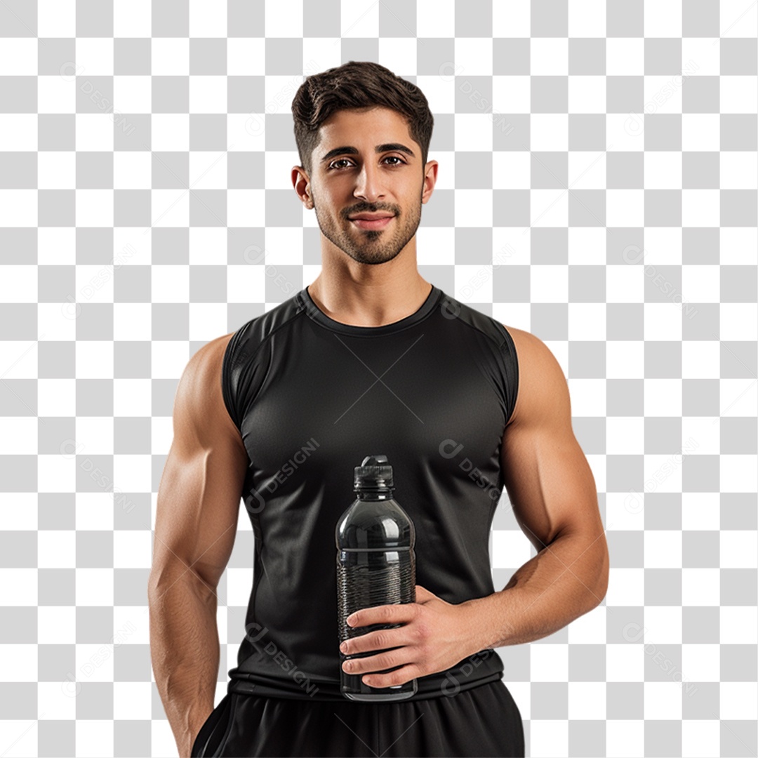 Homem com Roupa de Treino de Academias PNG Transparente