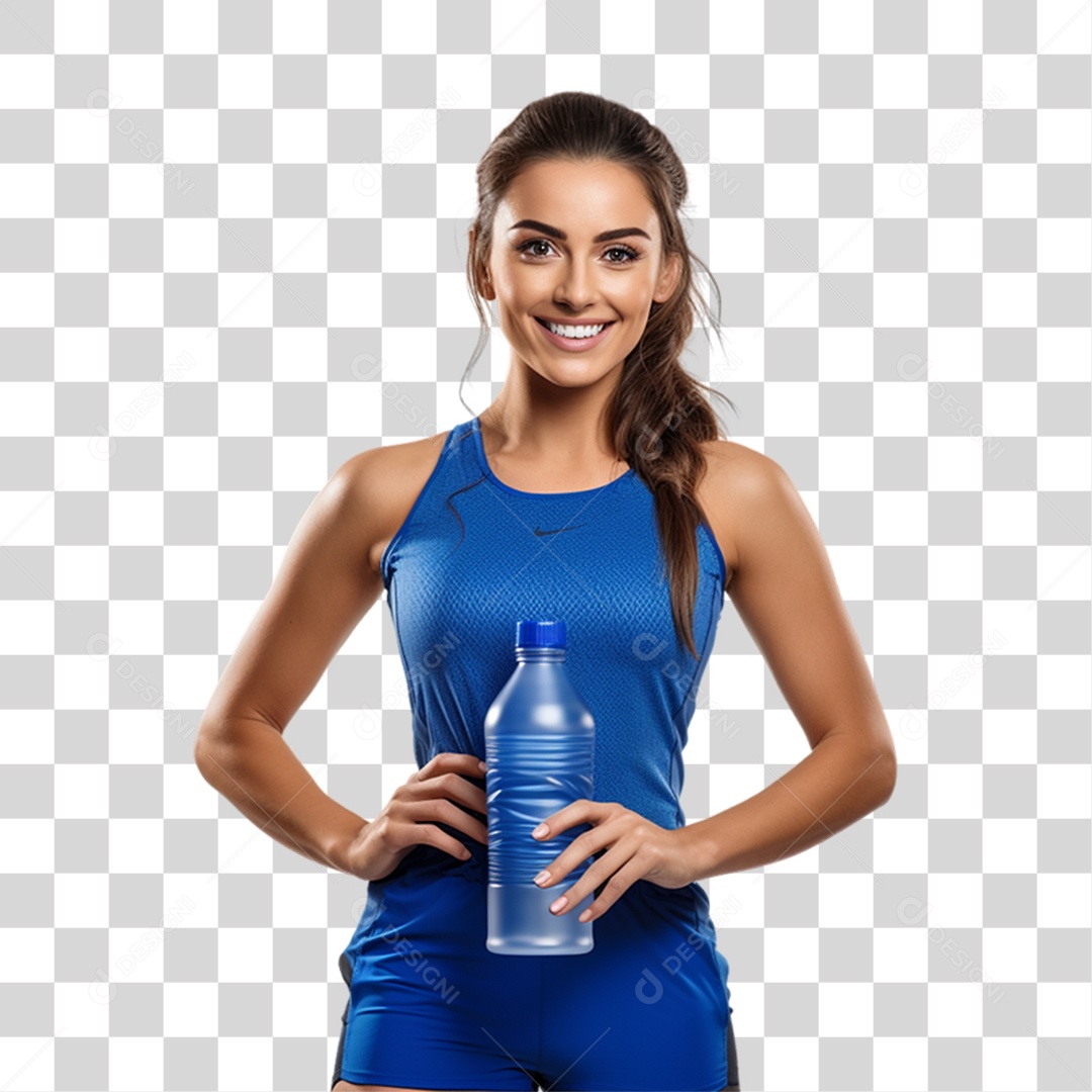 Mulher com Roupa de Treino de Academias PNG Transparente