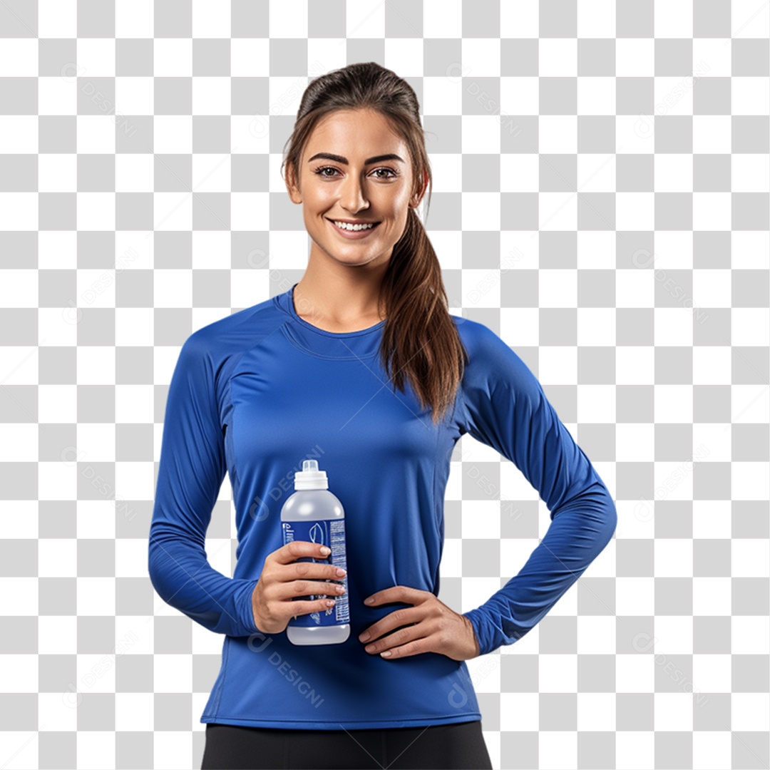 Mulher com Roupa de Treino de Academias PNG Transparente