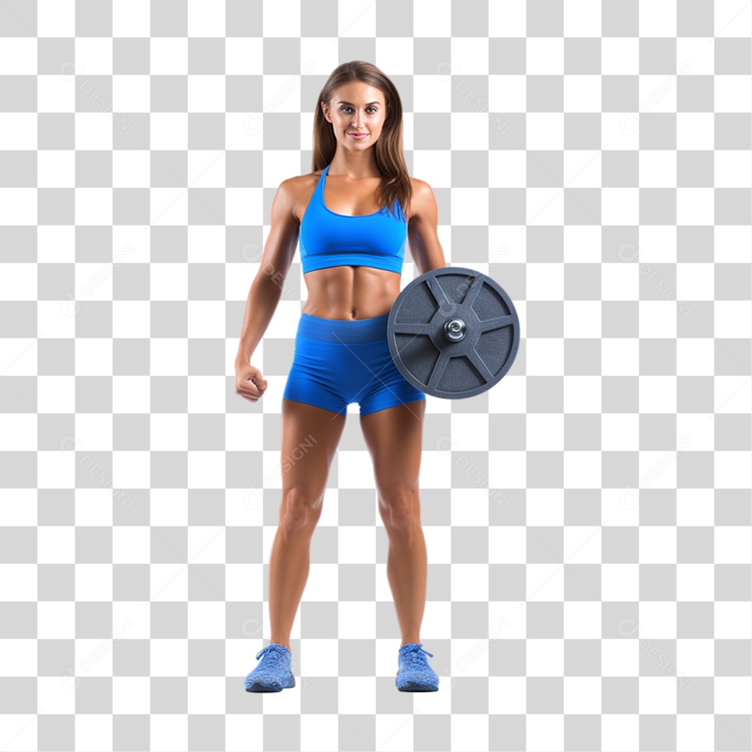 Mulher com Roupa de Treino de Academias PNG Transparente