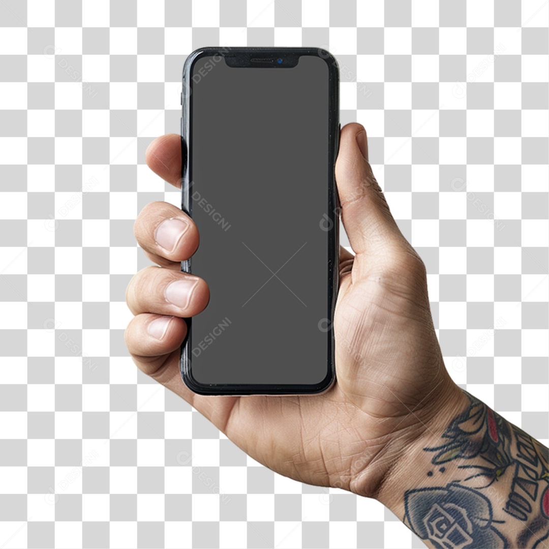 Mão Segurando Celular PNG Transparente