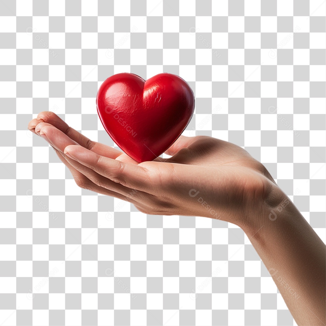 Mão Segurando Coração PNG Transparente