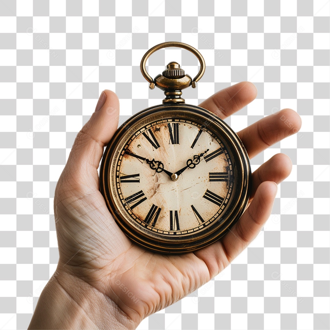 Mão Segurando Relógio PNG Transparente