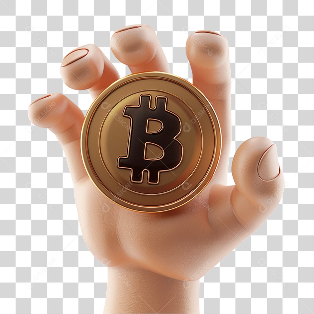 Mãos Segurando Bitcoin Dinheiro PNG Transparente