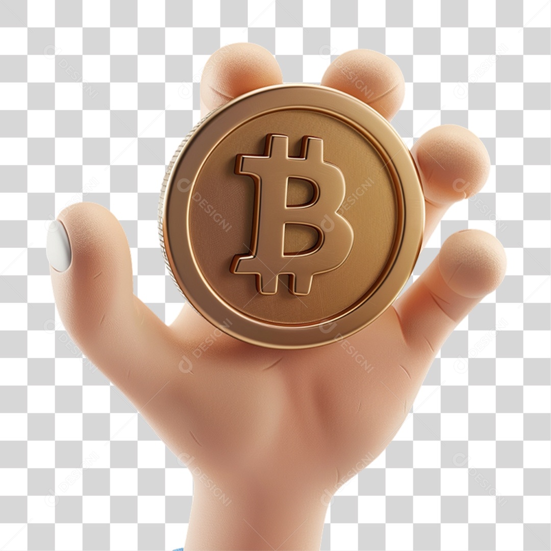 Mãos Segurando Bitcoin Dinheiro PNG Transparente