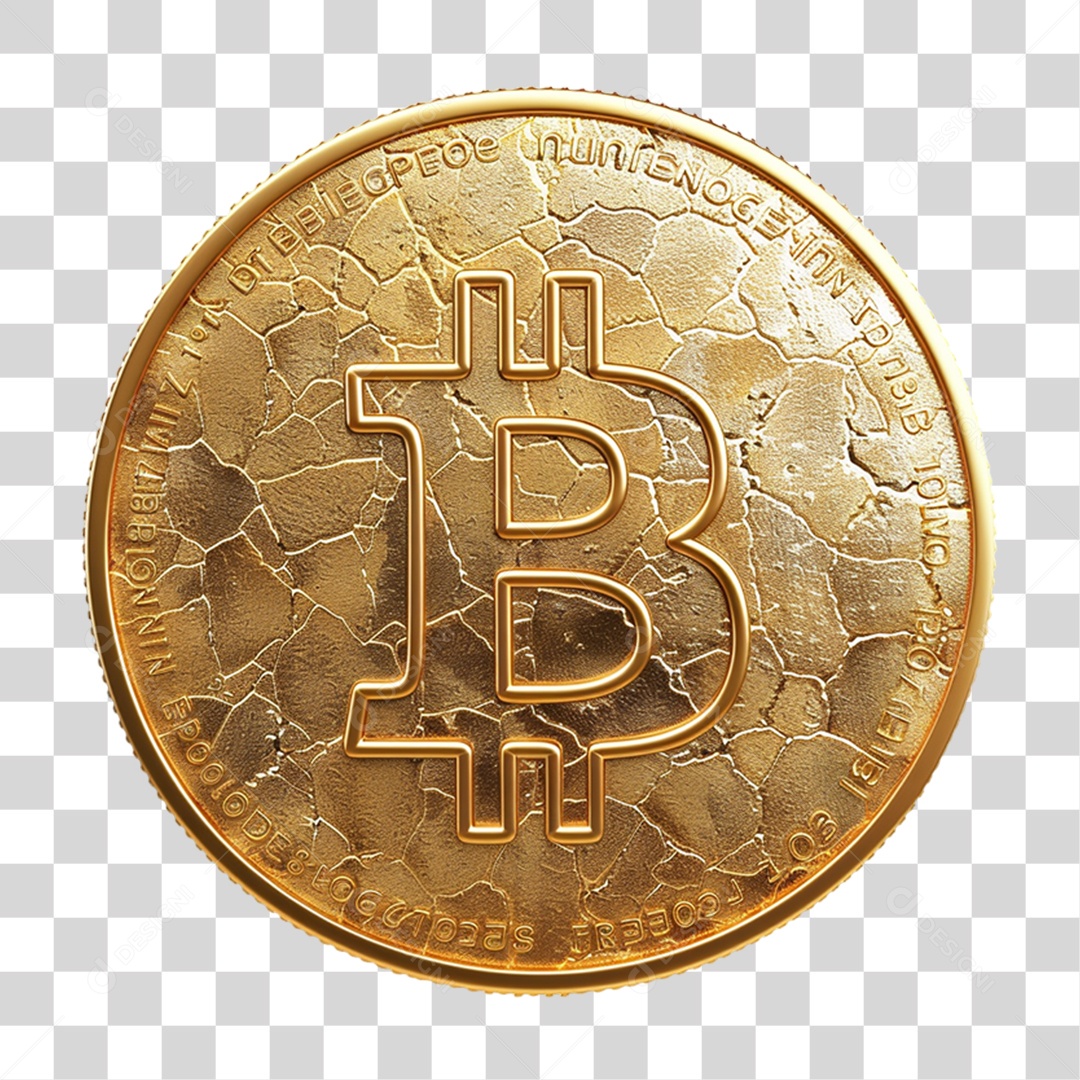 Moeda Digital Bitcoin PNG Transparente