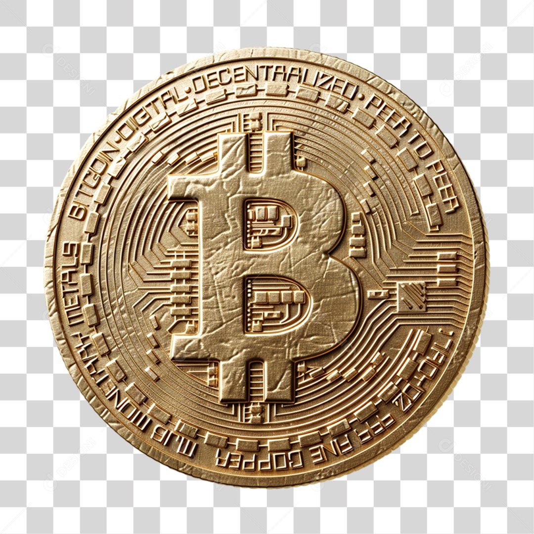 Moeda Digital Bitcoin PNG Transparente