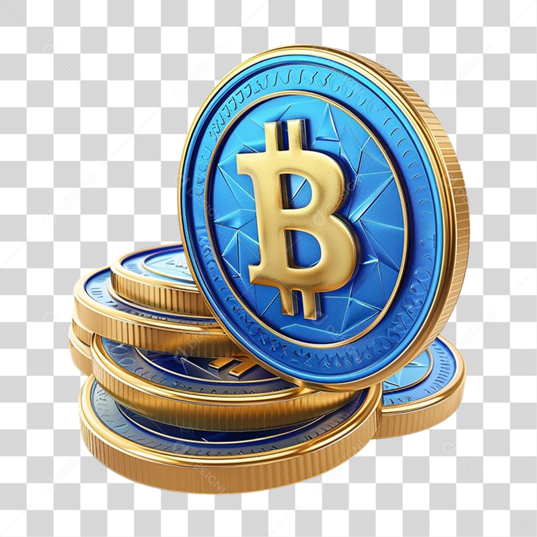 Moeda Digital Bitcoin PNG Transparente