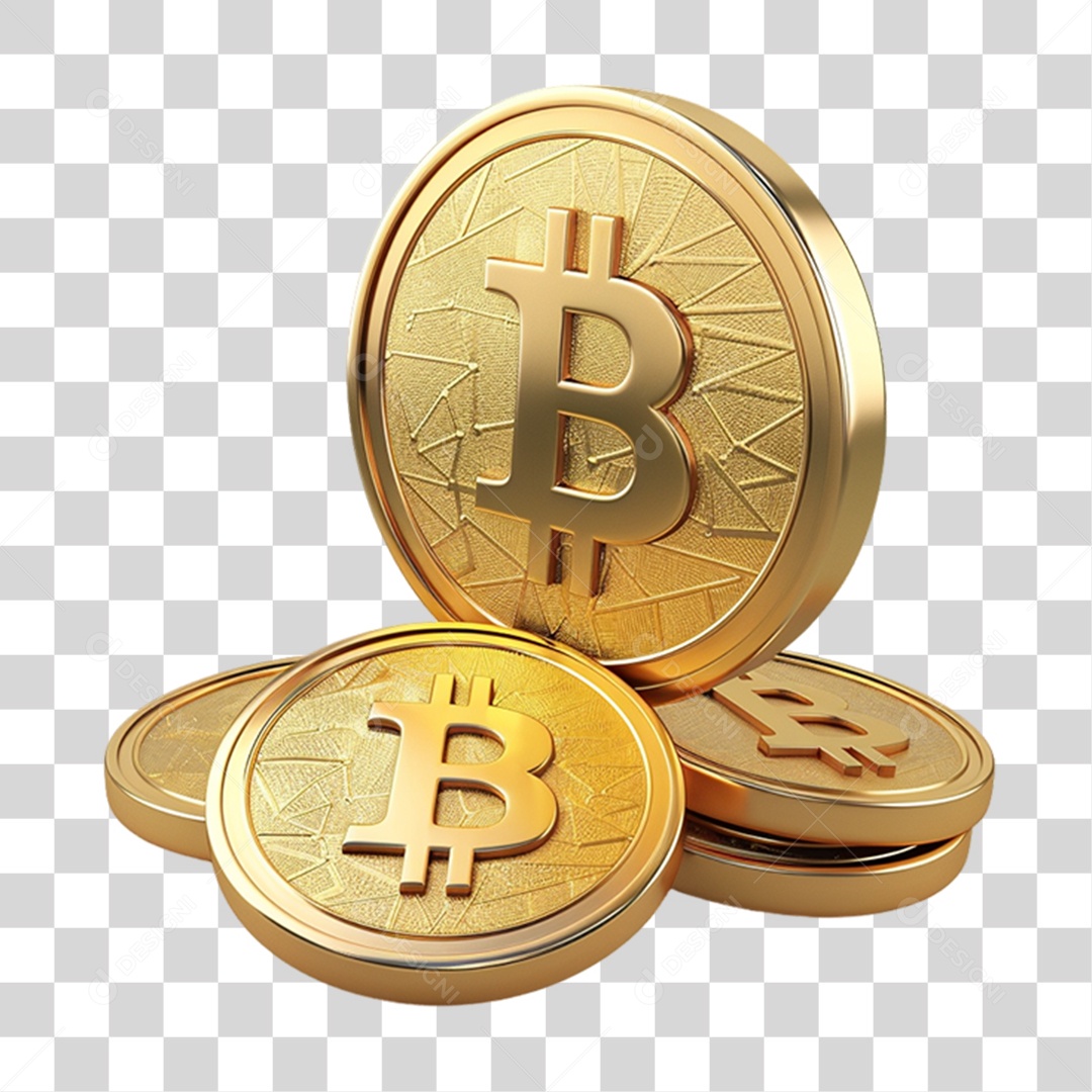 Moeda Digital Bitcoin PNG Transparente