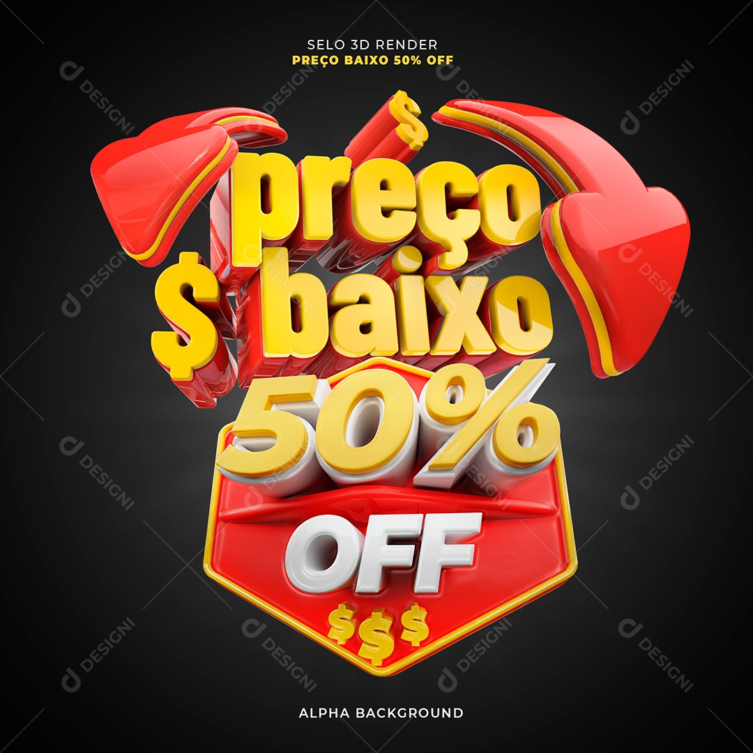 Preço Baixo 50% OFF Selo 3D para Composição PSD