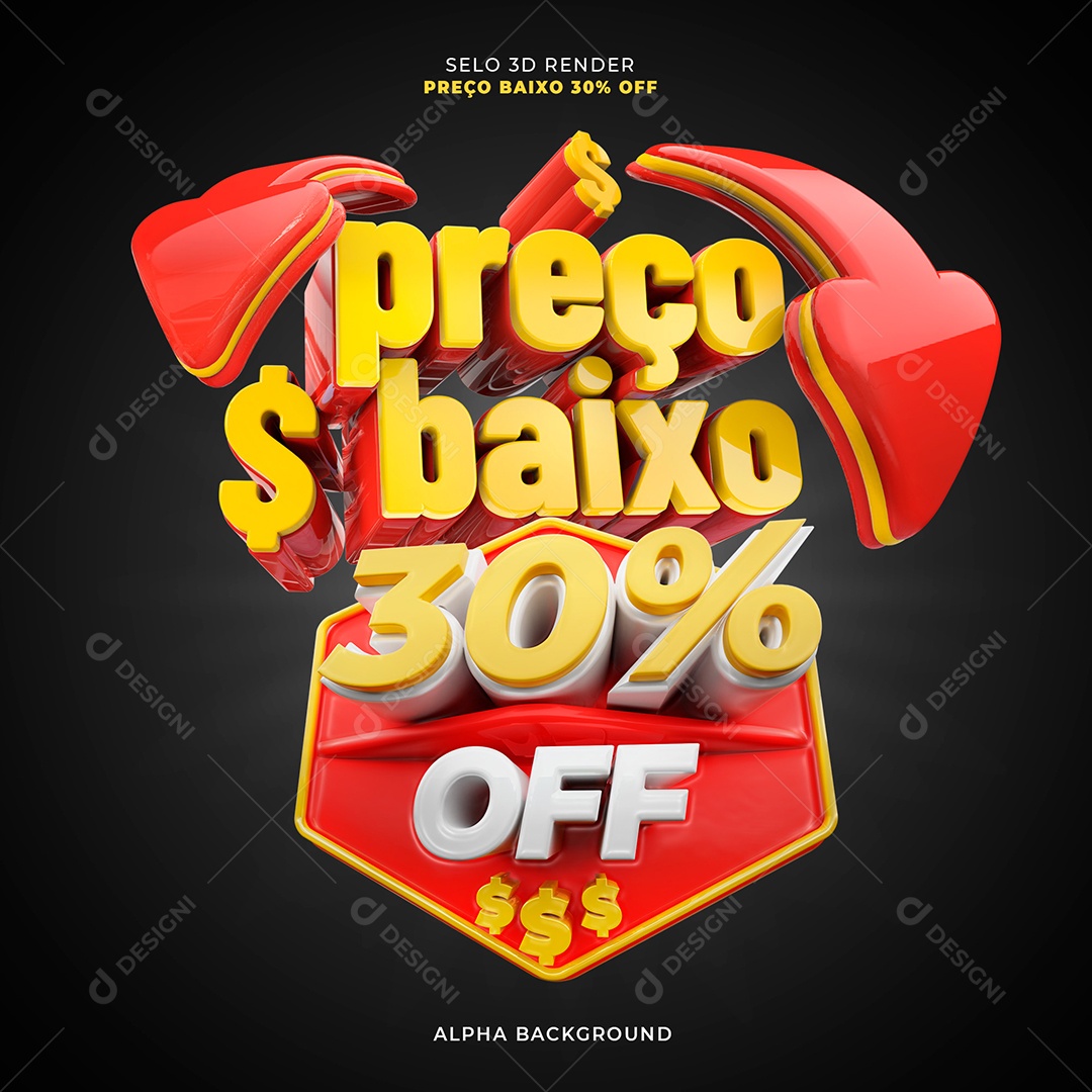 Preço Baixo 30% OFF Selo 3D para Composição PSD