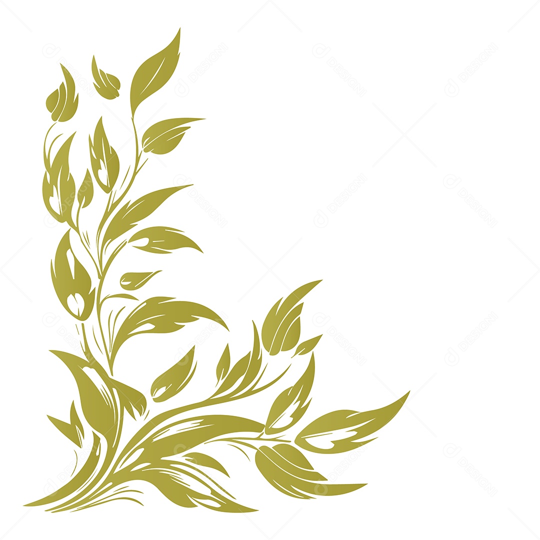 Borda Floral Ilustração Vetor EPS