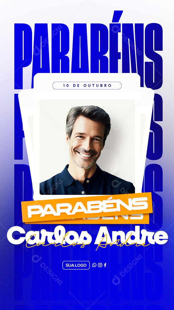 Aniversário Parabéns Carlos Andre Social Media PSD Editável