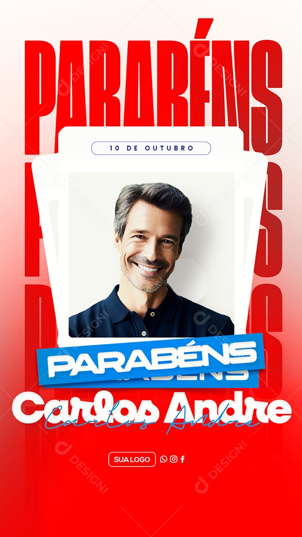 Aniversário Parabéns Carlos Andre Social Media PSD Editável
