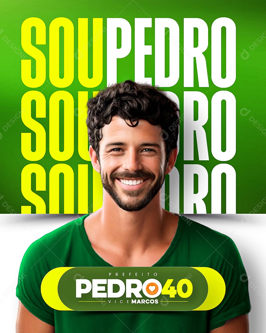 Social Media Politico Sou Pedro PSD Editável